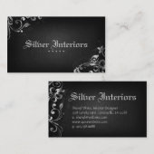 Argent noir de toile de carte de visite de design (Devant / Derrière)