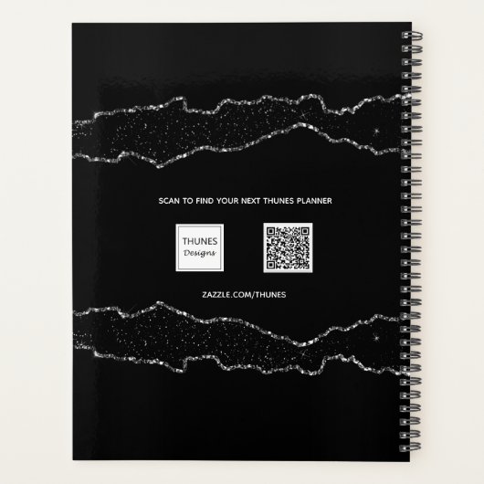 Argent noir marbre nom script 2026 (Dos)