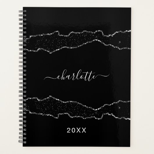 Argent noir marbre nom script 2026 (Devant)