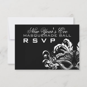Argent/Noir Nouvel An Eve Masquerade Ball RSVP