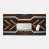 Argent. noir, orange géométrique de jeu monogramme (Clavier et souris)