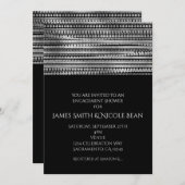 Argent & Noir Simple Moderne Élégant Invitation (Devant / Derrière)