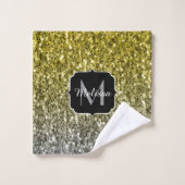 Argent or brillant foncé parties scintillant ombre (Gant de toilette)