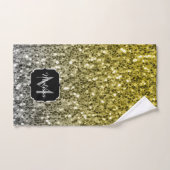 Argent or brillant foncé parties scintillant ombre (Serviette à main)