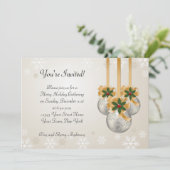 Argent Or Ornements Vaches Holly Carte de vacances (Debout devant)