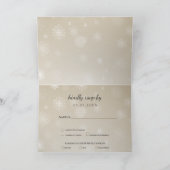 argent or snowflakes mariage hiver carte rsvp (Intérieur)