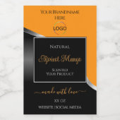 Argent orange noir Wavy avec Étiquettes de produit (Étiquettes simples)