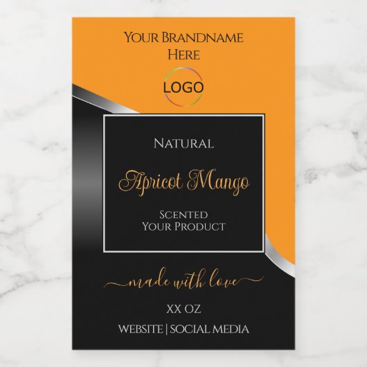 Argent orange noir Wavy avec Étiquettes de produit (Étiquettes simples)