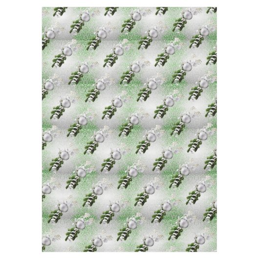 Argent Ornament blanc ruban nappe de Noël (Devant)