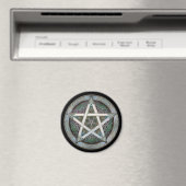 Argent Pentacle Arrondi Magnet (In Situ (Lave-vaisselle))