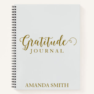 Argent Personnalisé Journal de Gratitude Or Impres