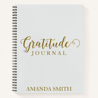 Argent Personnalisé Journal de Gratitude Or Impres