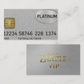 Argent Platine Carte de visite (Devant / Derrière)