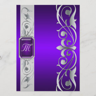 Argent pourpre de duc grand bijou et invitation