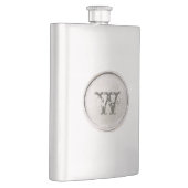 Argent rond avec monogramme Rustique Flacon Occide (Droite)