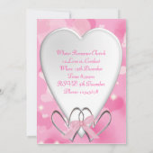 Argent rose et Coeurs blancs - Faire-part de maria (Dos)