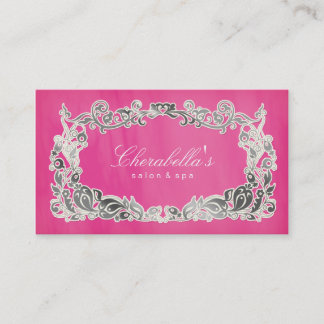 Argent rose floral de carte de visite de spa de
