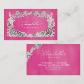 Argent rose floral de carte de visite de spa de (Devant / Derrière)