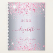Argent rose nom de parties scintillant script mono (Devant)