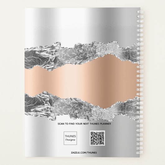 Argent rose or agate marbre nom script 2023 (Dos)