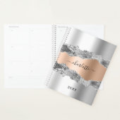 Argent rose or agate marbre nom script 2023 (Devant avec enveloppe)