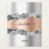 Argent rose or agate marbre nom script 2023 (Devant)