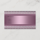 Argent rose Satin Trim Carte de visite élégant 2 (Dos)