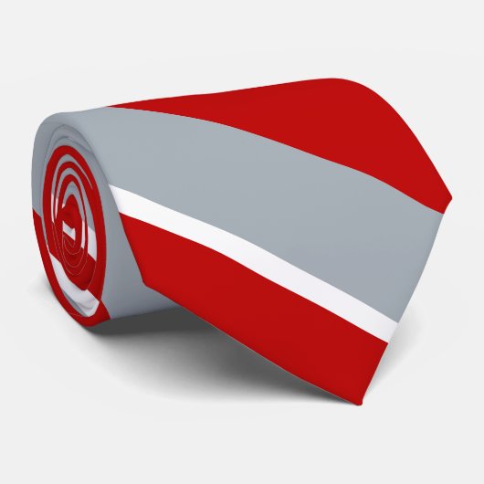 Argent rouge et cravate blanche de rayure (Roulé)