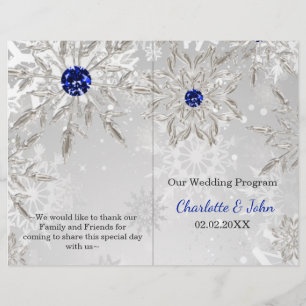 argent royal bleu snowflacon programme de mariage