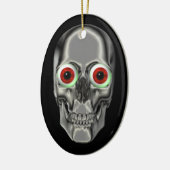 Argent Scull Rouge Eyeballs Imaginaire Ornement (Gauche)