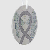 Argent Sensibilisation Ruban Angel Ornements (devant)