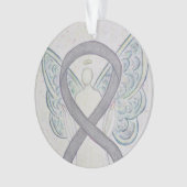 Argent Sensibilisation Ruban Angel Ornements (devant)