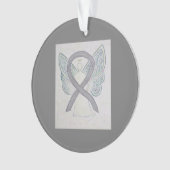 Argent Sensibilisation Ruban Angel Ornements (devant)