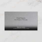 Argent simple de carte de visite d'orthodontiste (Dos)