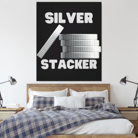 Argent Stacker Silver Squeeze Coin Toile murale (Insitu(Chambre))