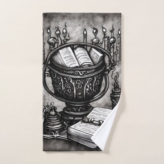 Argent Steampunk Cauldron Spellbooks et Potions (Serviette à main)