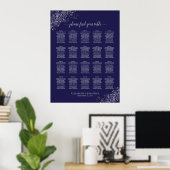 Argent sur bleu marine 20 Tableau Mariage (Bureau à domicile)