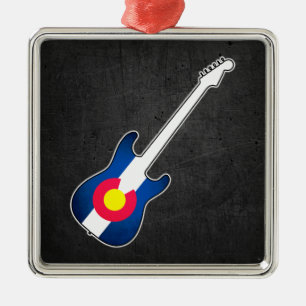 Argenté Colorado drapeau guitare grunge ornement carré