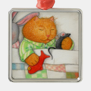 Argenté COZY KITTY Premium Carré Ornement