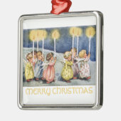 Argenté Joyeux Noël Petits Anges Ornement Carré (Gauche)
