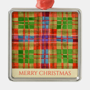 Argenté MAC RAE TARTAN Premium Carré Ornement + Texte