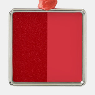Argenté Ornement carré personnalisé rouge tomate divisé