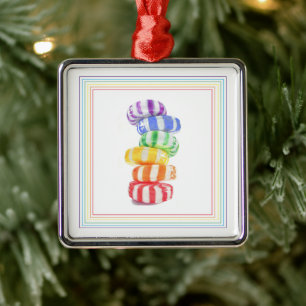 Argenté Ornement carré premium RAINBOW CANDY