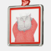 Argenté Ornement carré Premium RED LONG JOHNS CAT (Gauche)