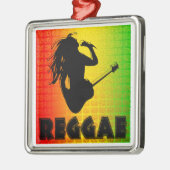 Argenté Reggae Rastafarian Premium Carré Ornement (Gauche)