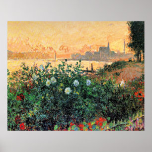 Argenteuil, Bloemen langs de rivieroever, Poster