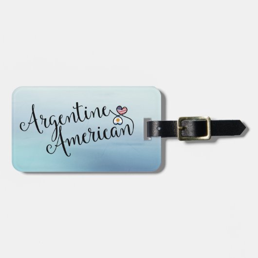 Argentijns-Amerikaans Bagagelabel van het hart (Voorkant horizontaal)