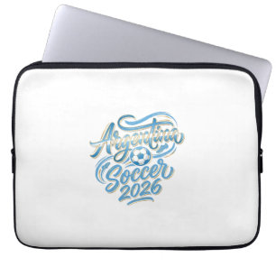 Argentijns Voetbal 2026 Voetbal Vet Land Typografi Laptop Sleeve