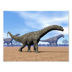Argentijnse dinosaurussen lopen weg - 3D rendering Foto Afdruk