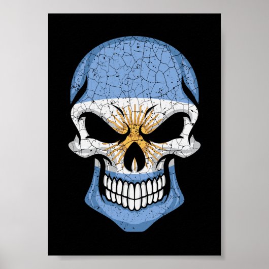 Argentijnse glimlende schedelvlag poster (Voorkant)